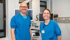 På billedet ses læge og kommende ph.d.-studerende Nadia Hovgesen og overlæge Rune Erichsen, der er vejleder på projektet.