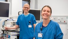 På billedet ses læge og kommende ph.d.-studerende Nadia Hovgesen og overlæge Rune Erichsen, der er vejleder på projektet.
