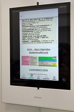 Eksempel på vejledning om AHA (Akut Højrisiko Abdominalkirurgi) i app'en