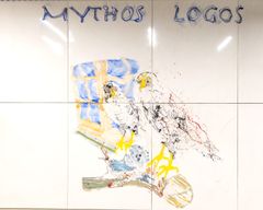 Mythos og Logos i foyeren.