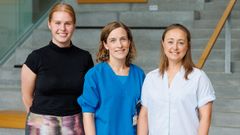 Medicinstuderende og forskningsårsstuderende Caroline Cooper Schmidt, læge og ph.d.-studerende Ann-Kristine Mandøe og forskningsleder Luise Borch står for projekterne.