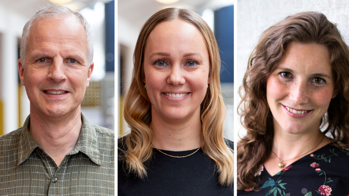 Fra venstre: Jakob Christensen, Julie Werenberg Dreier og Theresa Wimberley Böttger, der står bag et stort dansk registerstudie, som viser, at epilepsi i barndommen er forbundet med dårligere uddannelsesmæssige resultater – og at forskellene kan ses langt ind i voksenlivet.