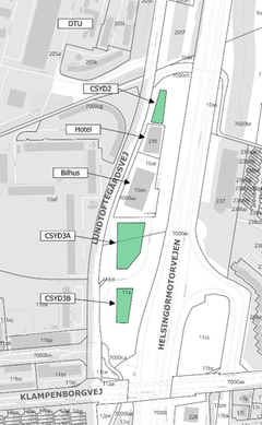 Tracéet - område 2: Tracéet er en del af et attraktivt erhvervsområde, der strækker sig langs Helsingørmotorvejen og Lyngbygårdsvej med DTU som nabo.