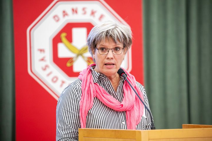 Formand for Danske Fysioterapeuter, Jeanette Præstegaard under foreningens ekstraordinære repræsentantskabsmøde.