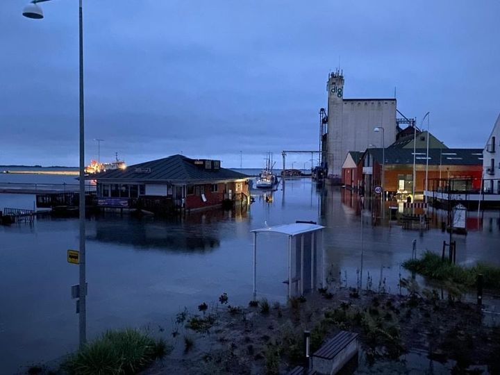 Oversvømmelser Assens Havn lørdag morgen 21. oktober 2023