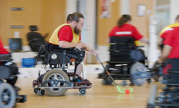 Powerchair Hockey in action