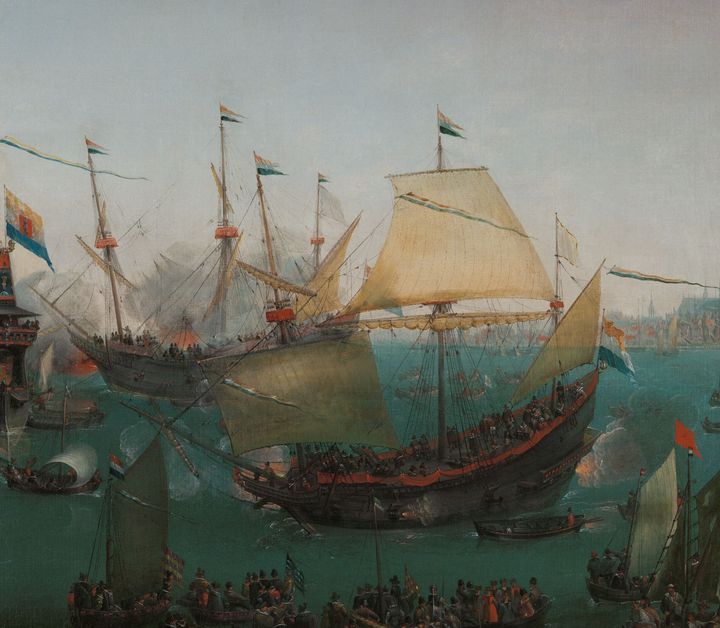 En nederlandsk yacht af samme type som ØRESUND. Udsnit af maleri fra Rijksmuseum i Amsterdam.