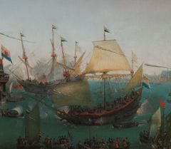 En nederlandsk yacht af samme type som ØRESUND. Udsnit af maleri fra Rijksmuseum i Amsterdam.