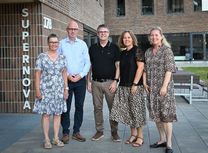 Fra venstre ses: Charlotte Polk, Henrik Lorentzen, Søren Overgaard Sørensen, Jytte Hedelund og Vivi Hoseassen.