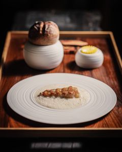 En lækker ret på Restaurant Signum, Hällsnäs Hotell & Restaurang
