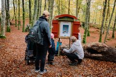 Find historiefortællingerne i skoven i nærheden af Sagomuseet i Ljungby.