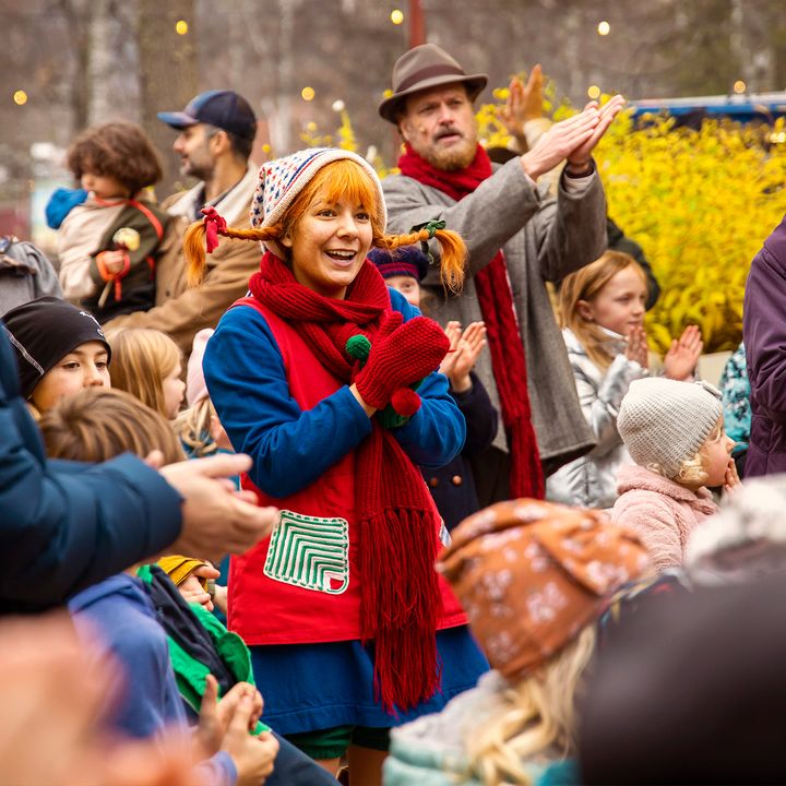Pippi danser og synger i efterårsferien.