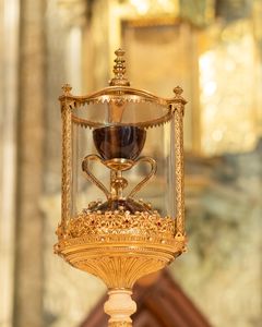 Den hellige kalk udstillet i Valencias katedral.