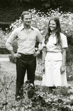 Kongeparret på Sollidens Slott i sommeren 1976