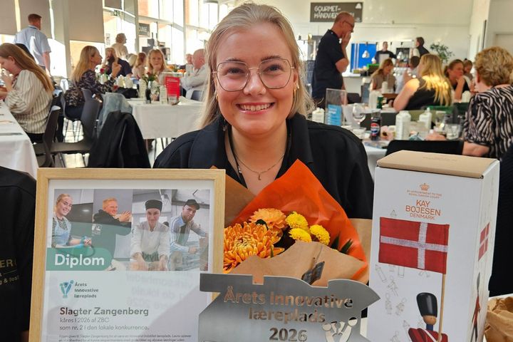 Laura Skovsø havde indstillet sin læreplads Slagter Zagenberg i Vordingborg til både Årets Læreplads og Årets Innovative Læreplads. Virksomheden fik andenpladsen i sidstnævnte kategori ved ZBC Awards.