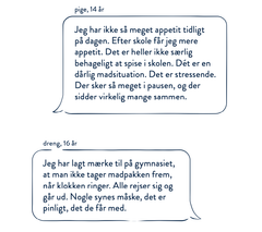 Citater fra kvalitativt studie af 14-17-årige danskere
