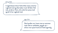 Citater fra kvalitativt studie af 14-17-årige danskere