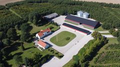 Luftfoto af Hømgården.