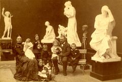 Carl og Ottilia Jacobsen med deres børn, 1886.