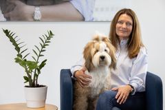 Administrerende direktør i Agria, Tine Stabell, har sin tibetanske terrier, Da Vinci, med på job hver dag.