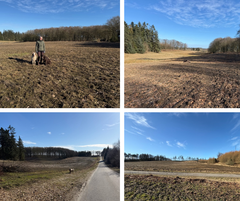 foto af lodsejeren og hund på marken