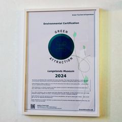 Diplomet, der bekræfter Langelands Museum som Green Attraction.