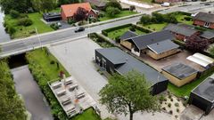 Dronebillede af Tørring Camping.