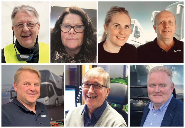 Øverst fra venstre: Svein Brakstad, Randi Jansen, Carina og Stig Brataas. Nederst fra venstre: Jens Fjeldstrøm, Rolf Thomassen og Odd Romundstad