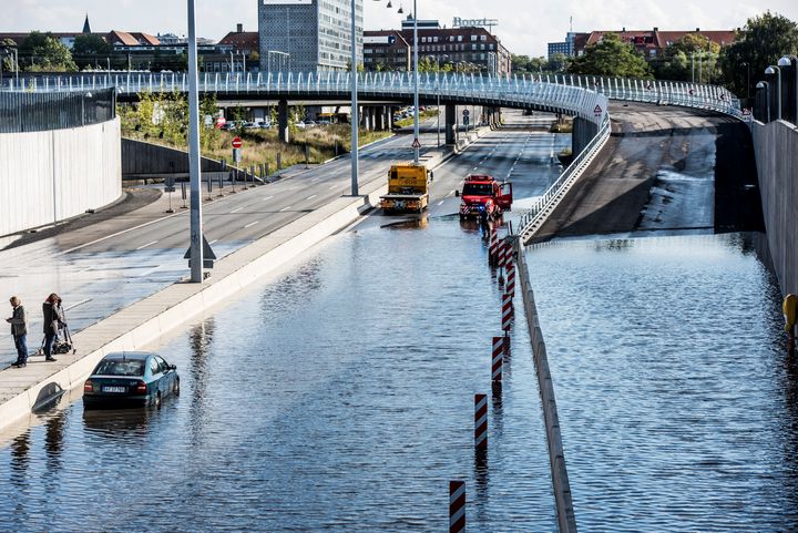 Oversvømmet Helsingørmotorvej