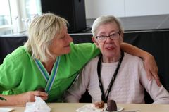 Beboerne havde god mulighed for at nyde nogle skønne timer sammen med pårørende og personalet på Langagergård Plejecenter.