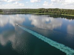 Søen Dreiviken i Sverige restaureres med kemi, der låser fosfor fast til søbunden, så fisk og planter kan få lys og ilt igen. Foto: Thomas Aabling Vandmiljø