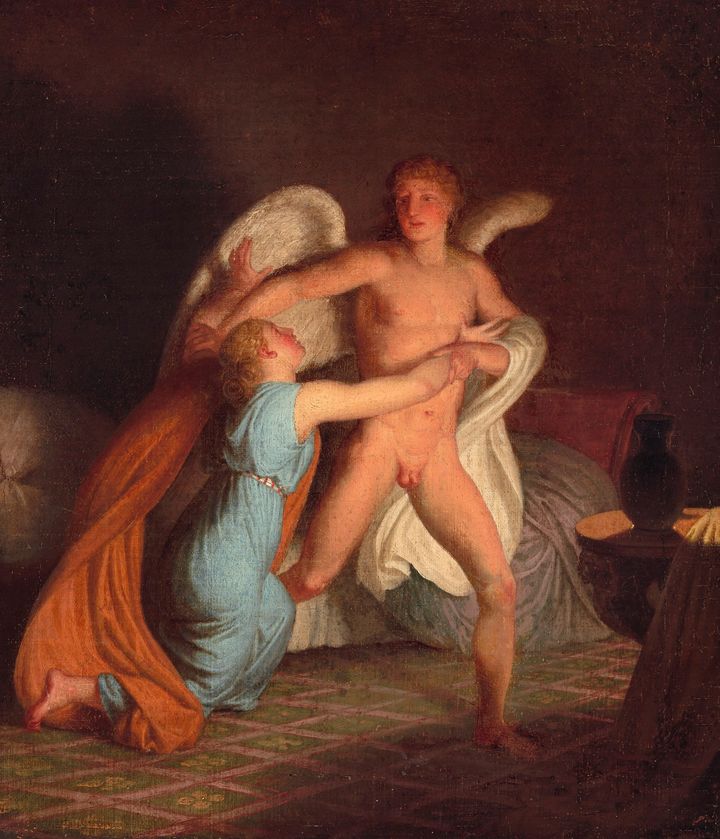 C.W. Eckersberg, Amor og Psyche, ca. 1809. Olie på lærred, 36,5 × 32 cm. Nivaagaards Malerisamling