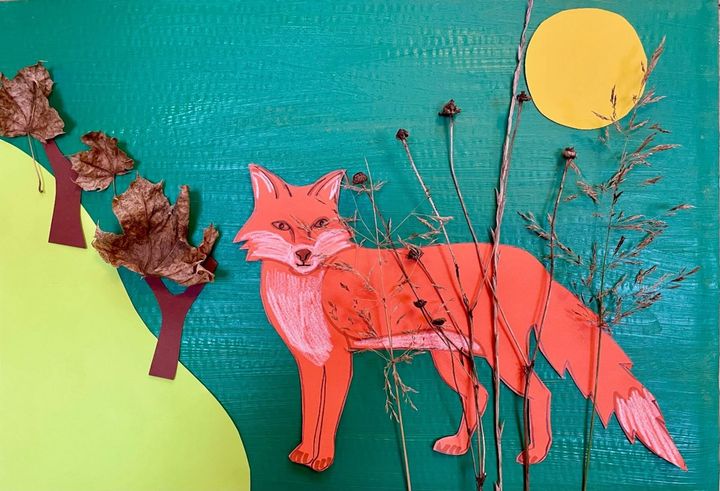 Naturbilleder, collagebøger og vilde dyremasker er noget af det børnene kan opleve og selv skabe på værksted, billedskole og børneomvisning i Liljefors-udstillingen.