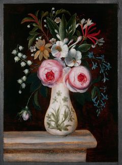 Catharina Ykens II (1659–efter 1689), 'To blomsteropstillinger II', ca. 1687-1688? , Nivaagaards Malerisamling (Olie på træ, 23,2 x 17,2 cm) / Catharina Ykens II (1659–after 1689) 'Two Still Lifes with Flowers II', c. 1687-1688?, The NIvaagaard Collection (Oil on panel, each 23,2 x 17,2 cm)