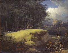 Jens Juel, Skovinteriør med hjorte, efter regnvejr, 1783-87. Ny Carlsberg Glyptotek