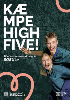 Kæmpe High Five - Plakat som anvendes i kampagne dec 2024 / Foto: Flemming Jeppesen / Layout: Sofie Steengaard Jensen, Viborg Kommune