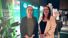 Også ungeindsatsen Startblokken under DIF var repræsenteret ved den unge deltager Mercedes Therese Seerup (tv) og brobygger fra Viborg FF er Drude Krarup. / Foto: Viborg Kommune
