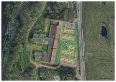 Visualisering af boligområdet set oppefra.