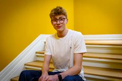 Portræt af volleyballtalentet Thor Dalsgård fra SKF-KFUM på Viborg Teater i forbindelse med Ung Sportsmester 2025 / Foto: Johnny Pedersen