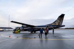 I dag lettede det første fly i dag fra Karup med kurs mod København for første gang siden ejerskiftet fra ni kommuner til investeringsselskabet Heartland A/S sidste år. Foto: Johnny Pedersen, Viborg Stifts Folkeblad.