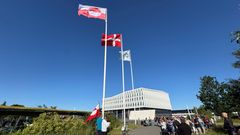 Grønlands flag blev senest hejst foran Viborg Rådhus i forbindelse med den grønlandske nationaldag, den 21. juni i år. / Foto: Viborg Kommune