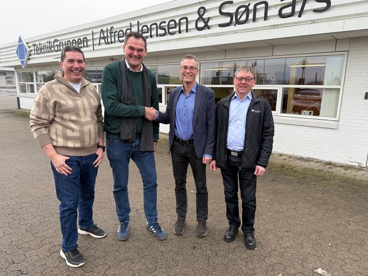 Fra venstre mod højre: Thomas Ulriksen, Peter Frandsen (InstallatørGruppen), Peder Erichsen og Kurt Aagaard