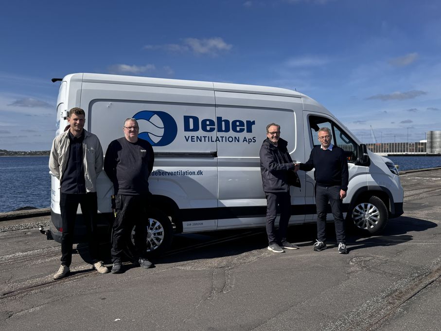 Fra venstre: Kasper Kiehn (Deber Ventilation), Morten Gram (Deber Ventilation), Tom Gram Pedersen (Deber Ventilation), Jesper Lynge (InstallatørGruppen)