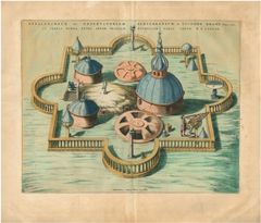 Koloreret kobberstik fra Joan Blaeus “Atlas Maior”, 1660’erne. Rundetaarns samling