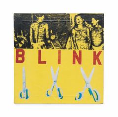 Sissor Bros. Warehouse, BLINK, 1963, screenprint and synthetic polymer on canvas. Courtesy Alison Knowles.