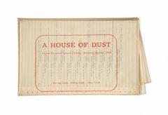 "House of Dust", c. 1969, computer printout in plastic with screenprint, published by Verlag König, Cologne. Getty Research Institute and Knowles and James Tenney, The House of Dust Poem, 1967/1971.
