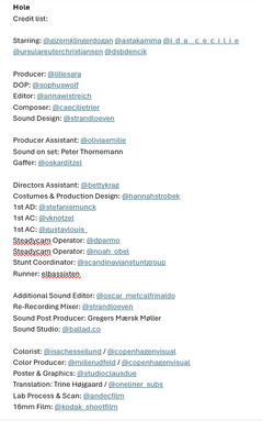 Full Credit List