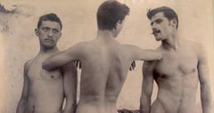 3 nøgne mænd fra omkring år 1900