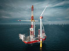 Installation einer Windkraftanlage in Borkum Riffgrund 3.