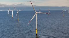 Blick auf den Offshore-Windpark Borkum Riffgrund 1